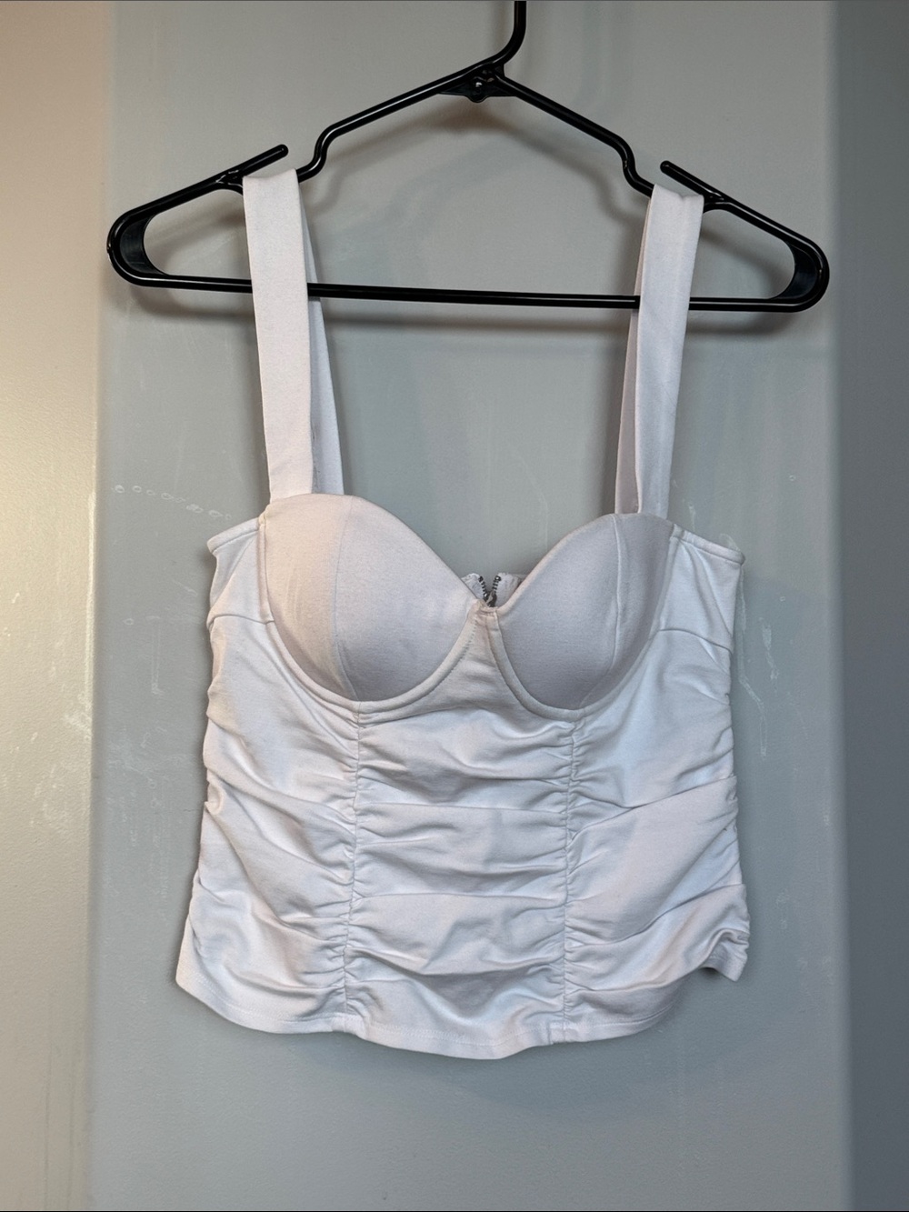 NWT Reformation Linnea White Ruched Bustier Tank Top Size S